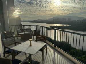 View of the lagoon from the outside sitting area