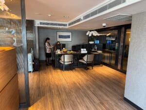 Reception desk.