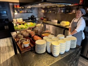 Another view of the cooking station